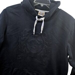 Cinch Mens Embroidered Black Hoodie Sweatshirt Embossed Logo Oversized Size XS